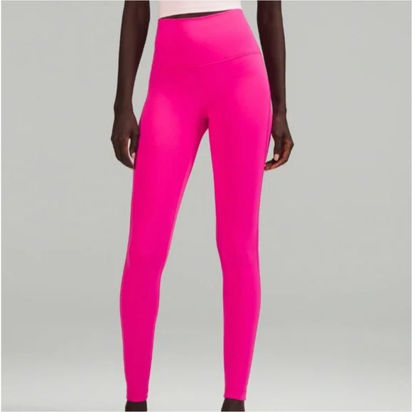 EUC Lululemon Sonic Pink High Rise Align Full Length 28" Leggings size 6 - Picture 2 of 8